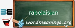 WordMeaning blackboard for rabelaisian